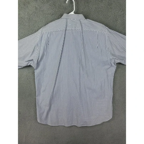 John W Nordstrom Shirt Mens 17.5 35 Stripe Button Down Egyptian Cotton Dress